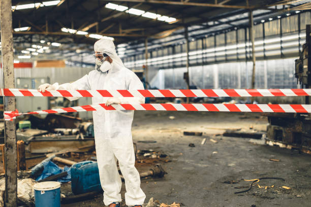 Professional Biohazard technician working in Water Mill, NY